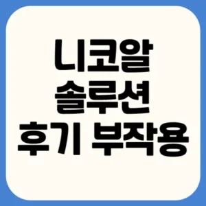 Read more about the article 니코알솔루션3.0 내돈내산 후기