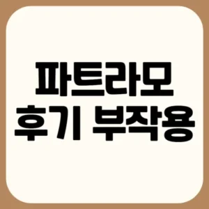 Read more about the article 파트라모 후기 부작용 효과 정리