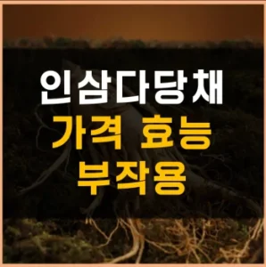 Read more about the article 인삼다당채 가격 효능 부작용