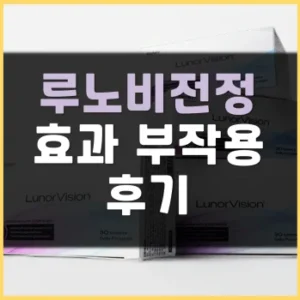 Read more about the article 루노비전정 후기 부작용 가격