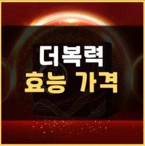 Read more about the article 더복력 가격 효능 부작용 완벽 정리