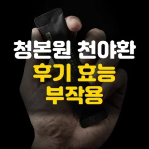 Read more about the article 청본원 천야환 효능 후기 부작용 총정리