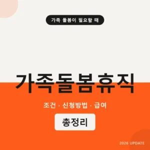 Read more about the article 가족돌봄휴직 조건·신청방법·급여 총정리 (거부사유·과태료 포함)