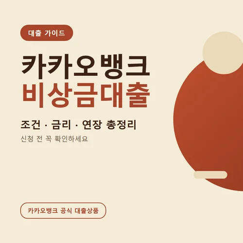 카카오뱅크 비상금대출-조건