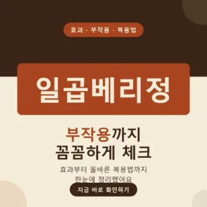 Read more about the article 일곱베리정 효과와 부작용, 복용법·가격까지 2주 후기 총정리